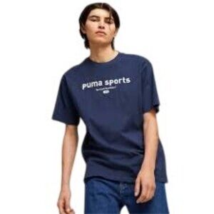 Men's Puma Sports T-Shirt SS Crew Navy Blue Size S NEW WITH TAGS!